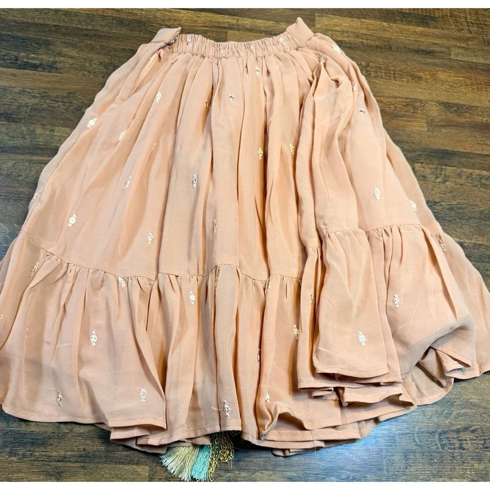 Girls Beaded Crop Top and Tiered Skirt Set size 6/7.  Photo Client closet piece